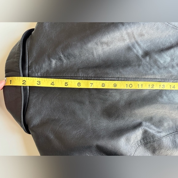 Vintage 90s Y2K Wilson’s Black Leather Button Down Coat Jacket Size M - Picture 6 of 13